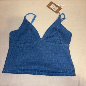 NWT Berlook Blue Mesh Tankini Top Size M